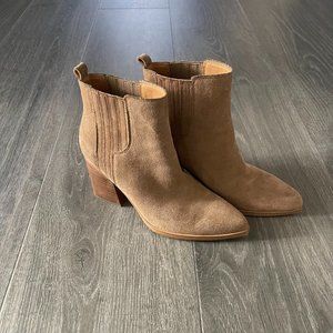 Women's Tan Suede Marc Fisher Booties (Size 8.5)